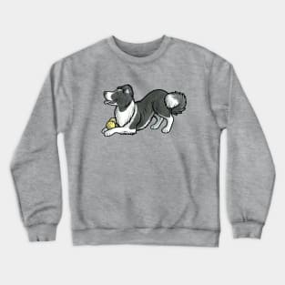 Border collie with tennis balls Crewneck Sweatshirt